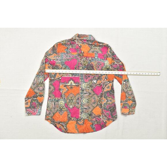 Chico's Womens Top Size Plus 1 Long Sleeve Button Top Multicolor Unique - Picture 3 of 8